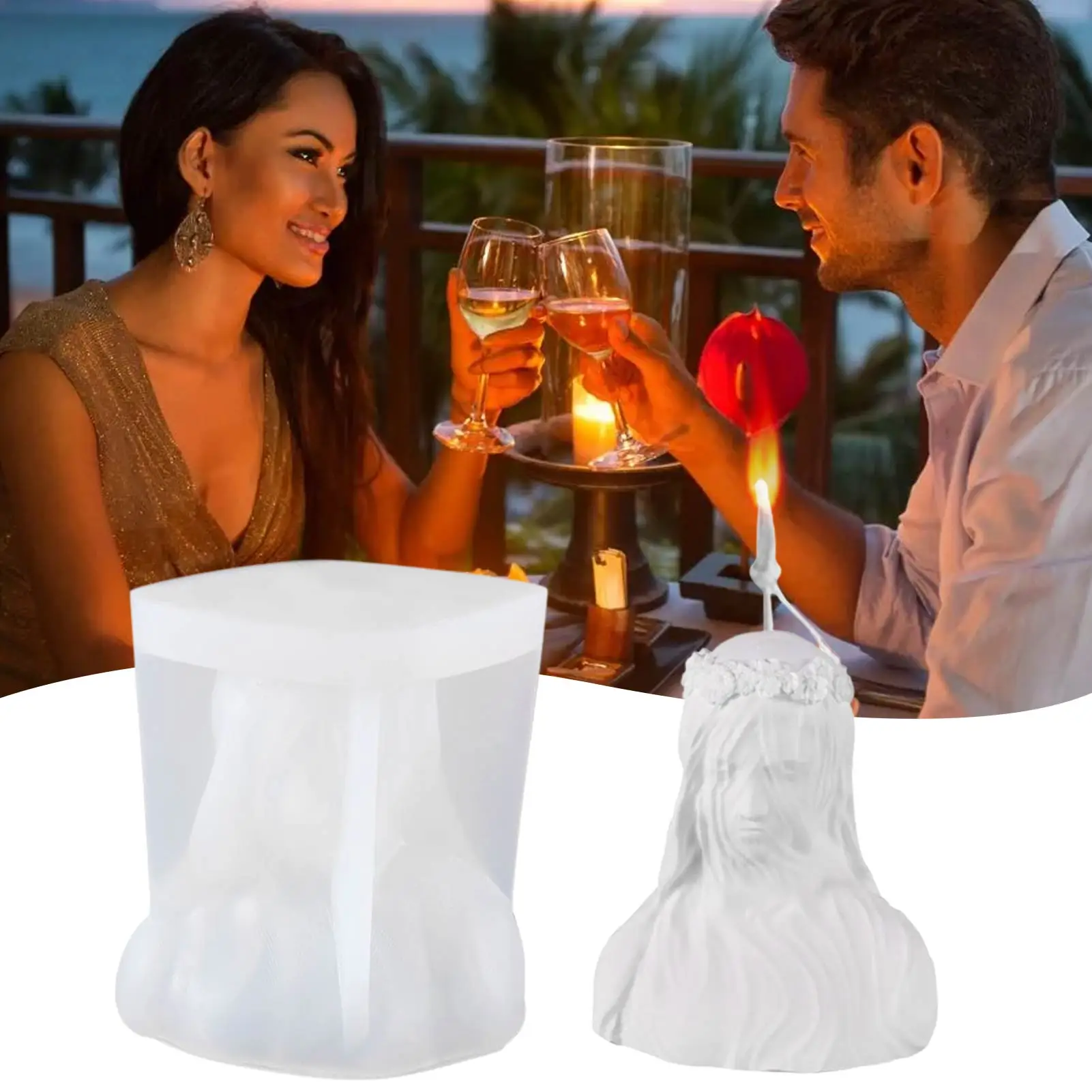 

3D силиконовая форма в виде витой свечи для женщин, литье из смолы, самодельные имитации человеческого искусства, форма для плавления соевог...