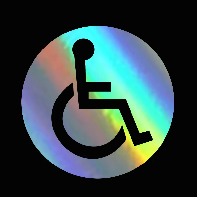 

Car Window Disabled Wheelchair Handicap Round Car Window Reflective Decals Decoration PVC Fashion Car Sticker13CM*13CM