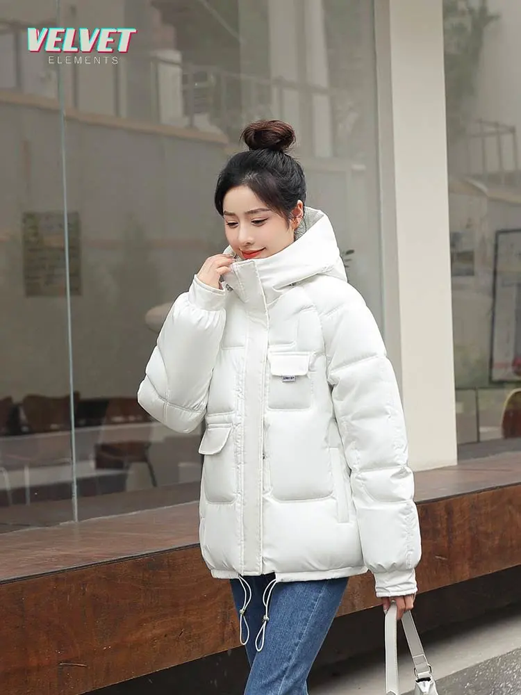 VelvetElements New Women Short Jacket Winter Thick Hooded Cotton Padded Coats Female Korean Loose Puffer Parkas Ladies Jacket