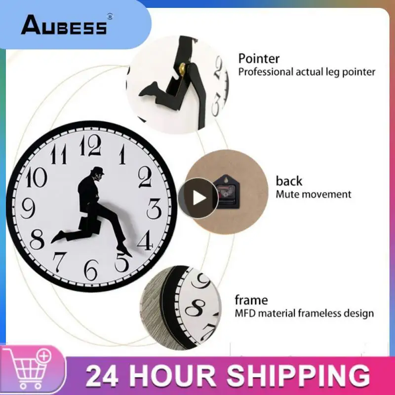 Silly Walks Clock Punch-free Art Decorations Funny Walking Silent Clock DIY Comedy Novelty Wall Watch Home Office Decor Tools