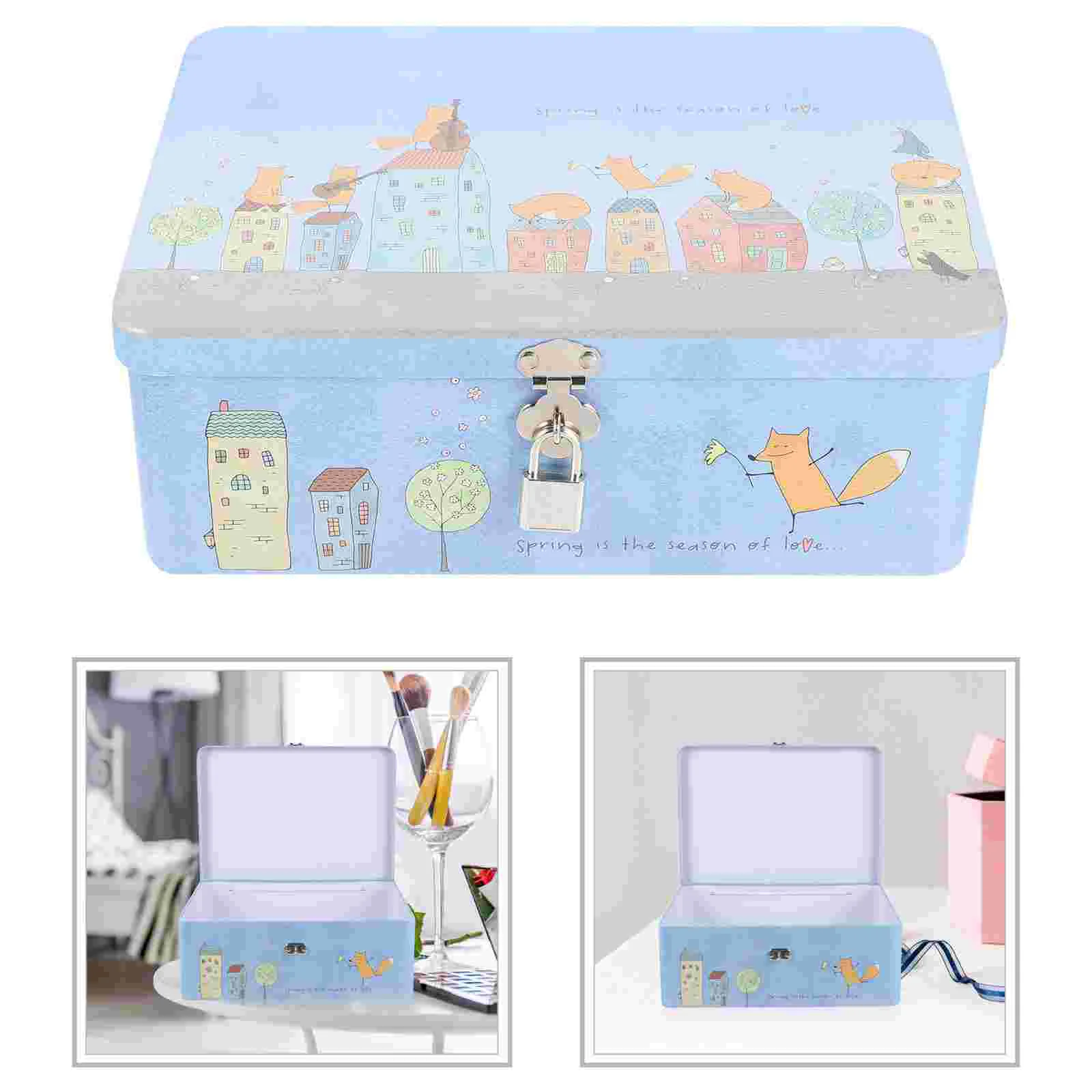 

Chocolate Box Storage with Lock Child Food Containers Holiday Gift Tins Tinplate