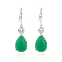 diwenfu 100 s925 sterling silver emerald drop earring gemstone women bizuteria 925 jewelry kolczyki orecchini drop earrings