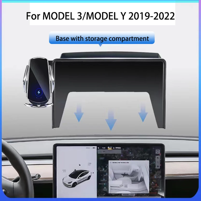 

Автомобильный держатель для телефона Tesla Model 3 Model Y, крепление с фиксированным зажимом для навигационного экрана мобильного телефона Samsung iPhone 12, 11, XS, XR