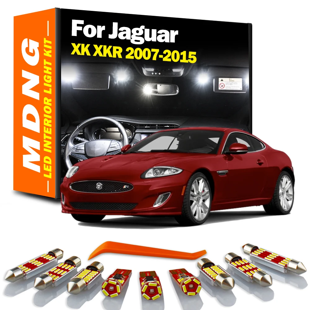 

MDNG 11 шт. Canbus без ошибок для Jaguar XK XKR 2007-2011 2012 2013 2014 2015, комплект светодиодных ламп для салона, купольсветильник лампы для карт, автомобильные аксессуары