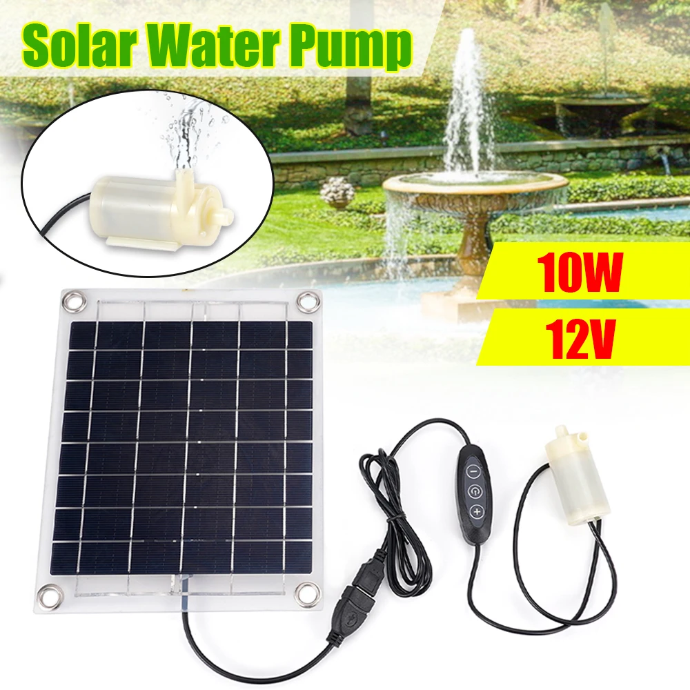 

10W Brushless Solar Water Pump Filter Mini Solar Panel Fish Water Pool Sprinkler Submersible Pump Aquarium Garden Fountain Decor