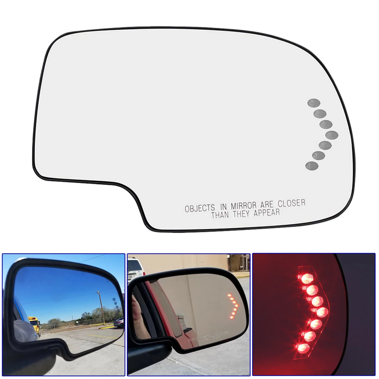 

Turn Signal Heated Mirror Glass Driver Side LH for 2003 2004 2005 2006 2007 GMC Chevy Cadillac