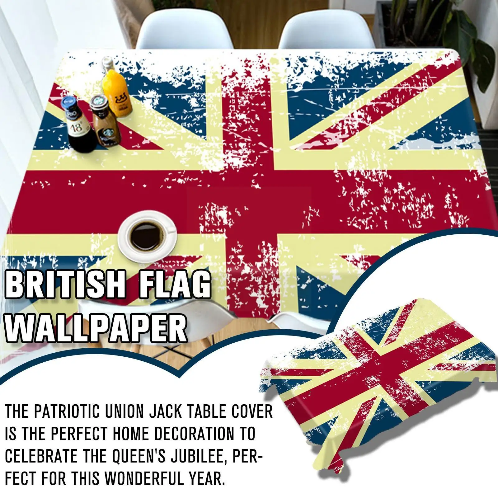 

2022 королева Элизабет юбилейта принадлежности для вечерние Union Jack винтажный Флаг Обложка Декор Великобритания дом большой стол ткань Британ...