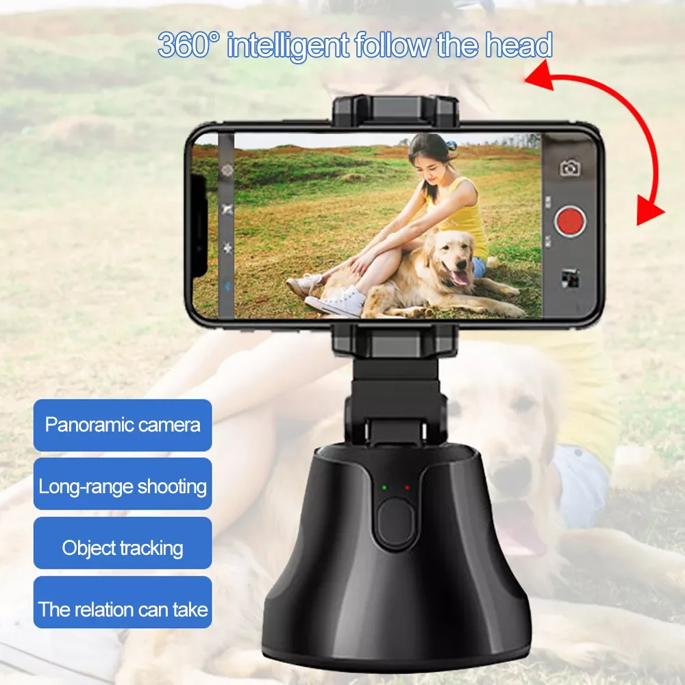 

Smart Shooting Holder Auto Tracking 360 Degree Rotation Shooting Cell Phone Camera Holder for Travel Live Streaming Recording