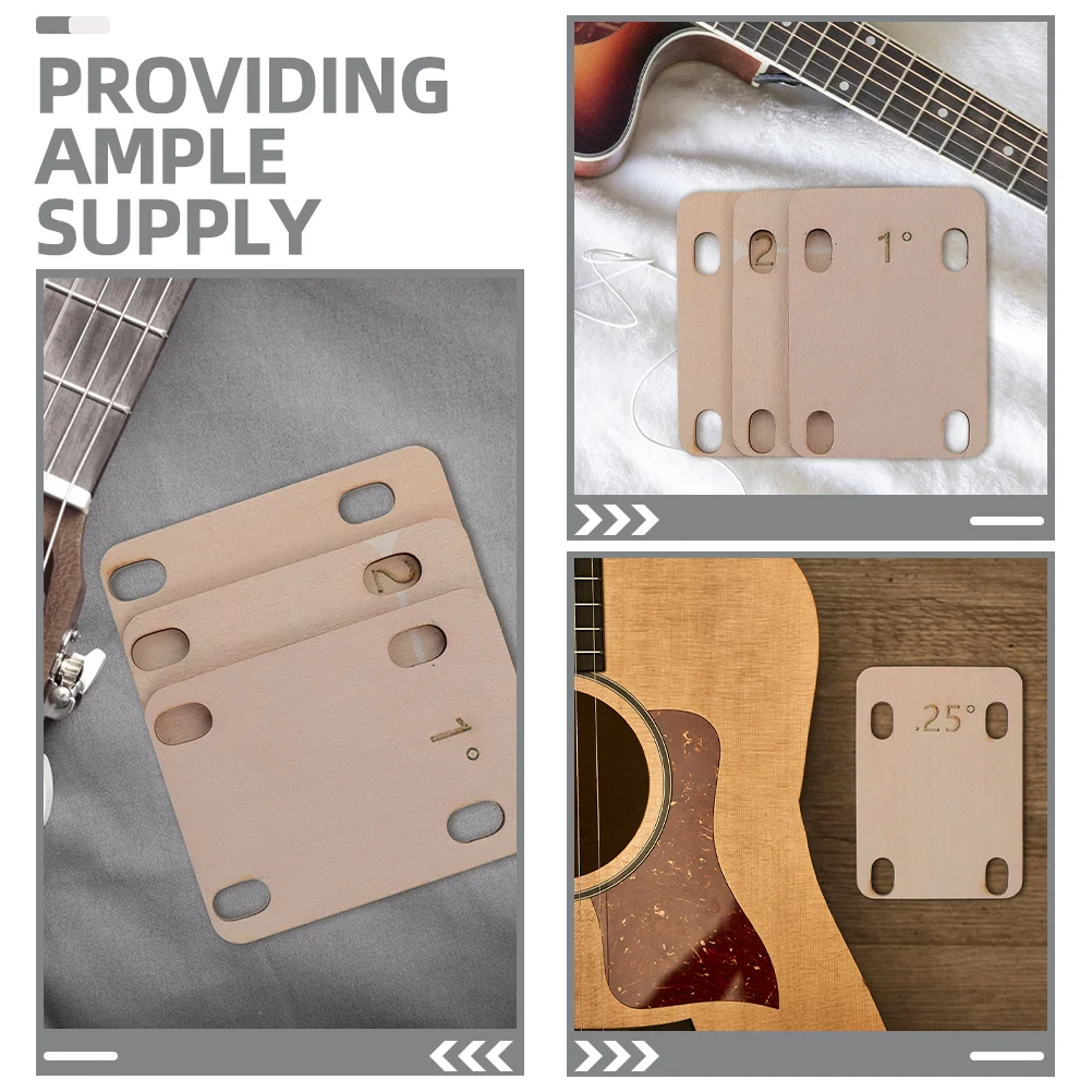 3 Pcs Guitar Spacers Wooden Neck Shims Accessories Flat Adjusting Washer Electric