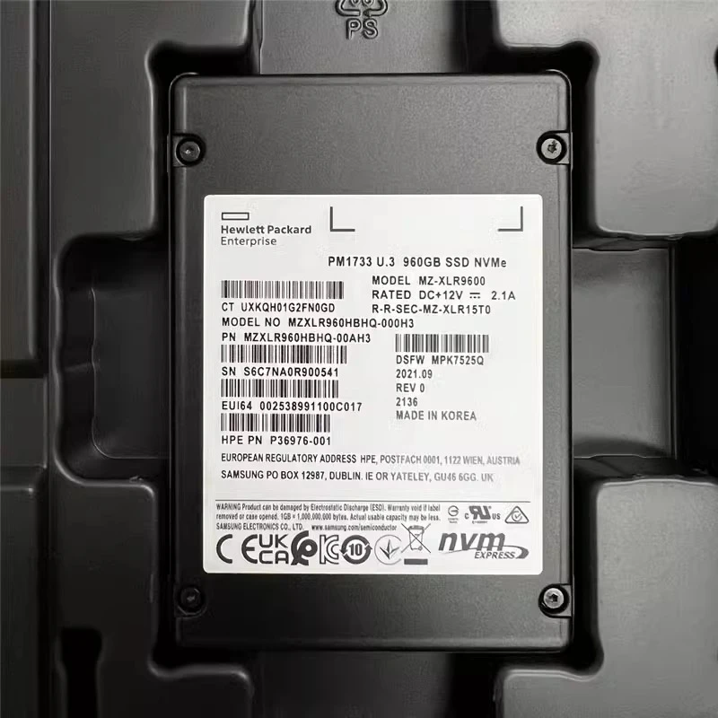Совершенно новый оригинальный твердотельный накопитель PM1733 960G U3 NVME для сервера