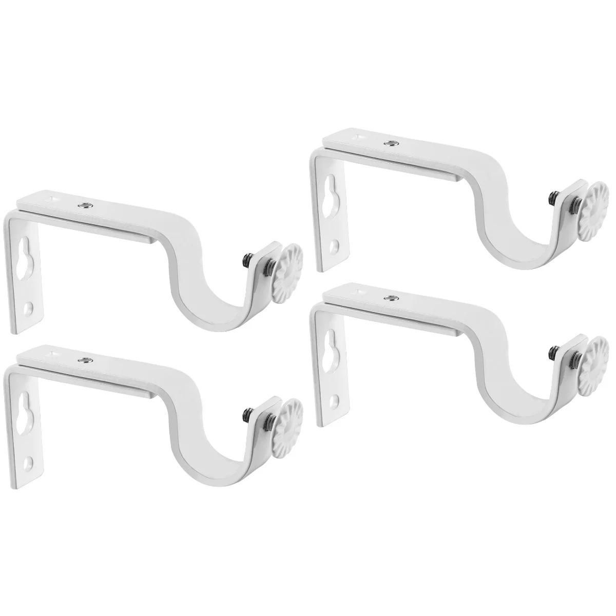 

4 PCS Adjustable White 18-22mm Durable Curtain Pole Bracket Drapery Rod Bracket for Living Room Home Bedroom