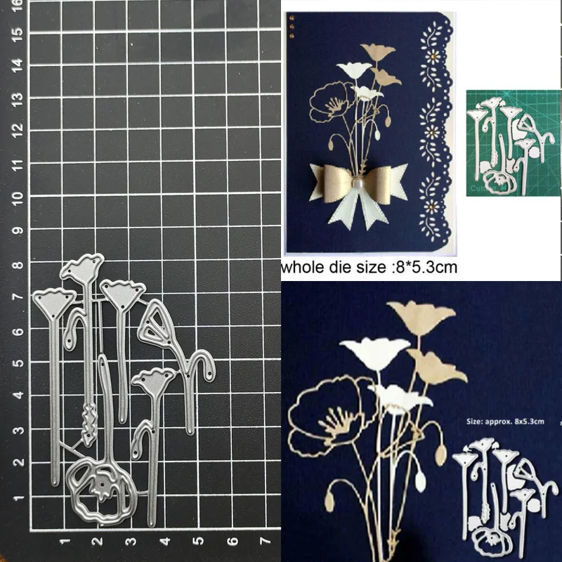 

Flowers Cutting Dies Cut Stencils Card Paper Craft DIY Template Metal Cutting Dies Album Embossing Scrapbooking