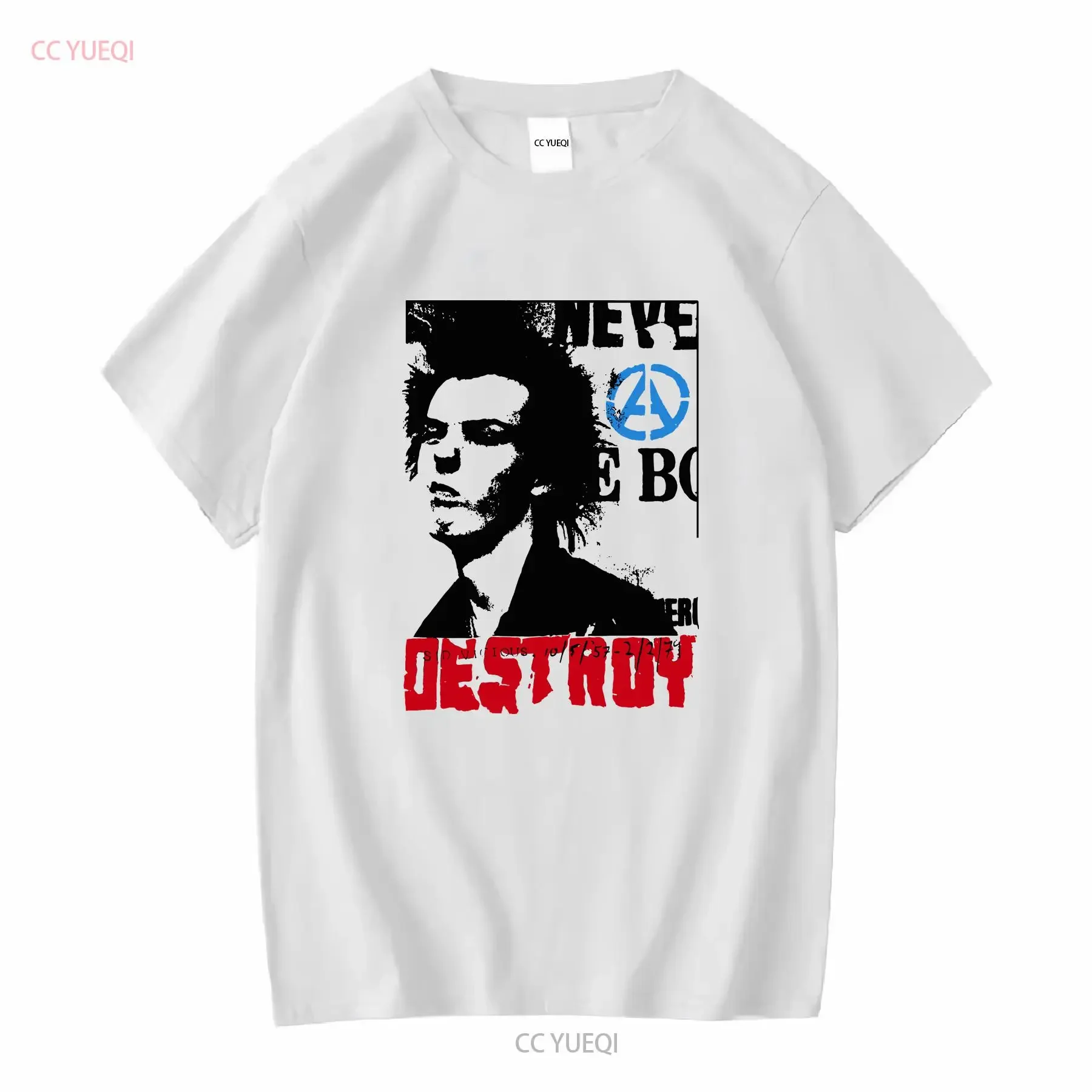 Фото Мужская панк-футболка SID DESTROY SEDITIONARIES 1977 VICIOUS ROCKER LONDON S-5XL с длинными или короткими рукавами, винтажная, стильная, с эффектом потертости. №1