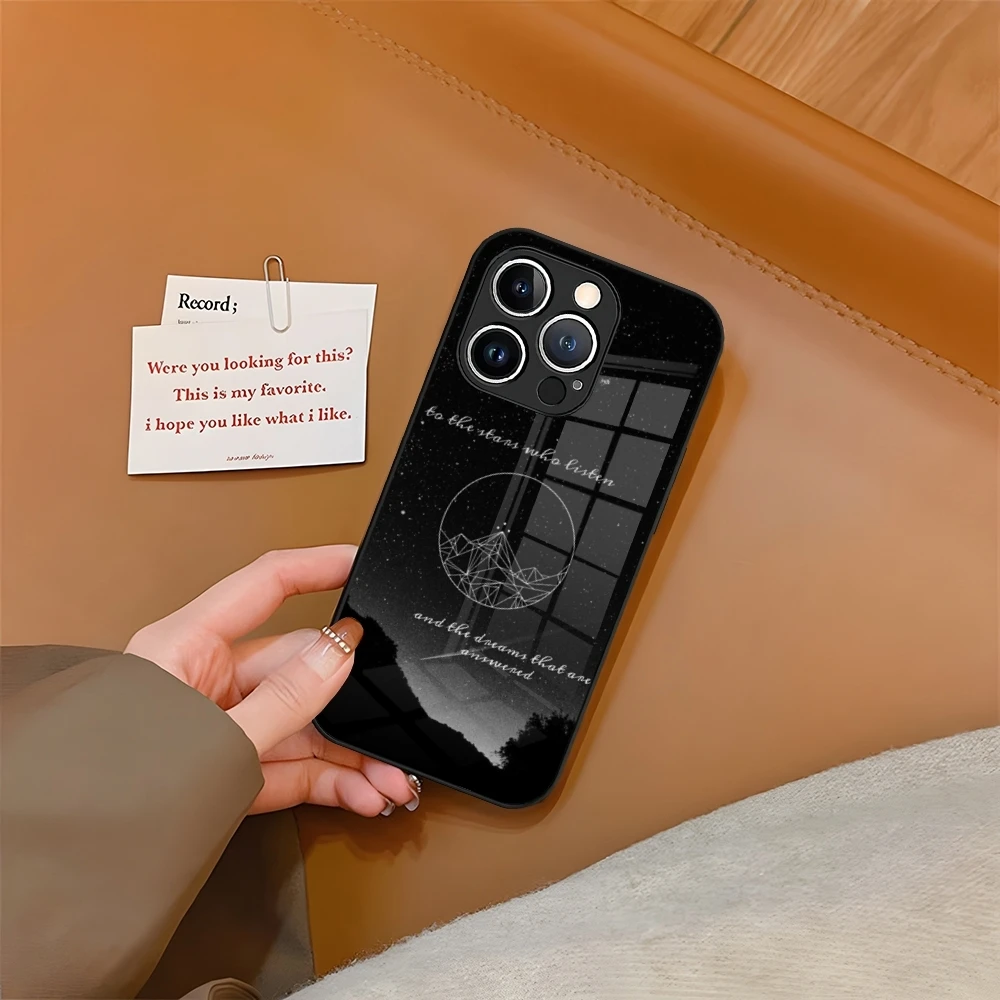 Чехол для телефона Acotar закаленное стекло iPhone 16 15 13 14 12 11 Pro XS Max Plus Mini SE2020