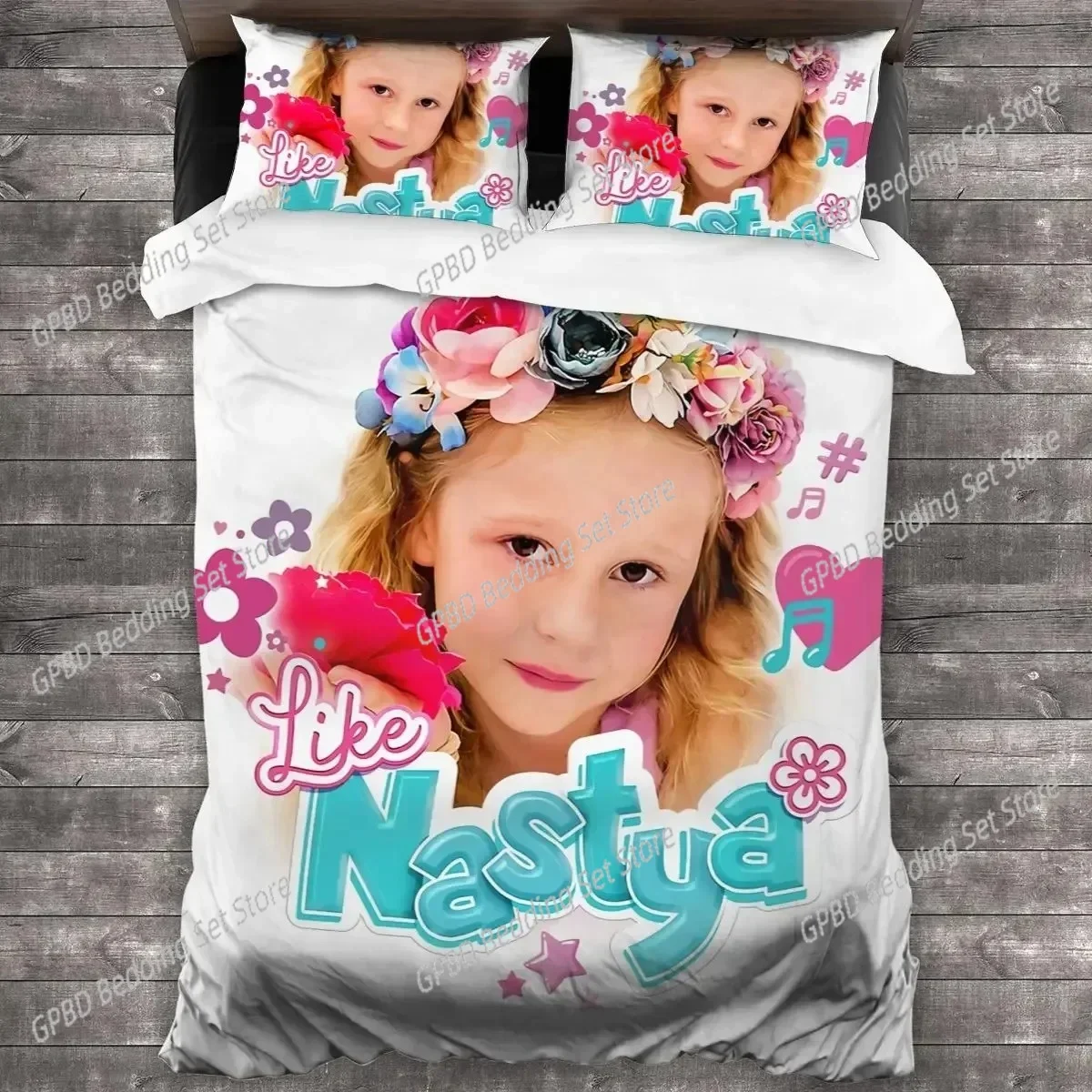 Фото Удобный пододеяльник с 3D принтом Like Nastya, наволочка, комплект постельного белья, украшение для детской спальни, домашний текстиль №4