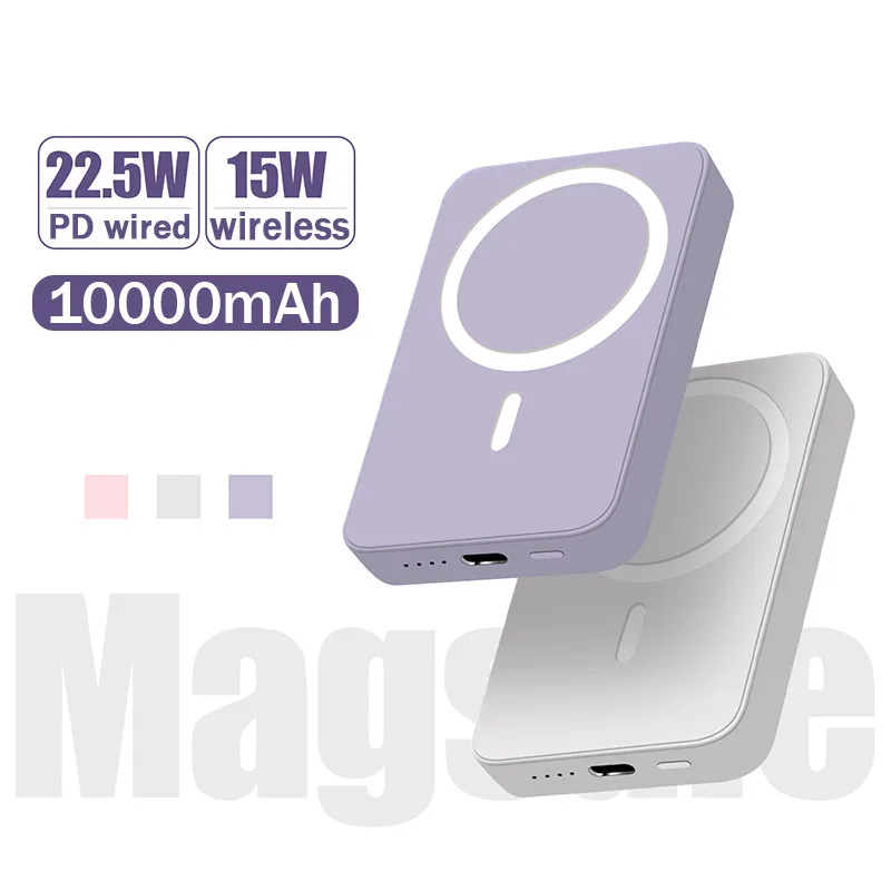 

10000mAh Macsafe Power Bank for iPhone 12 13 14 15 Xiaomi Samsung Magnetic Powerbank Portable Wireless Charger External Battery