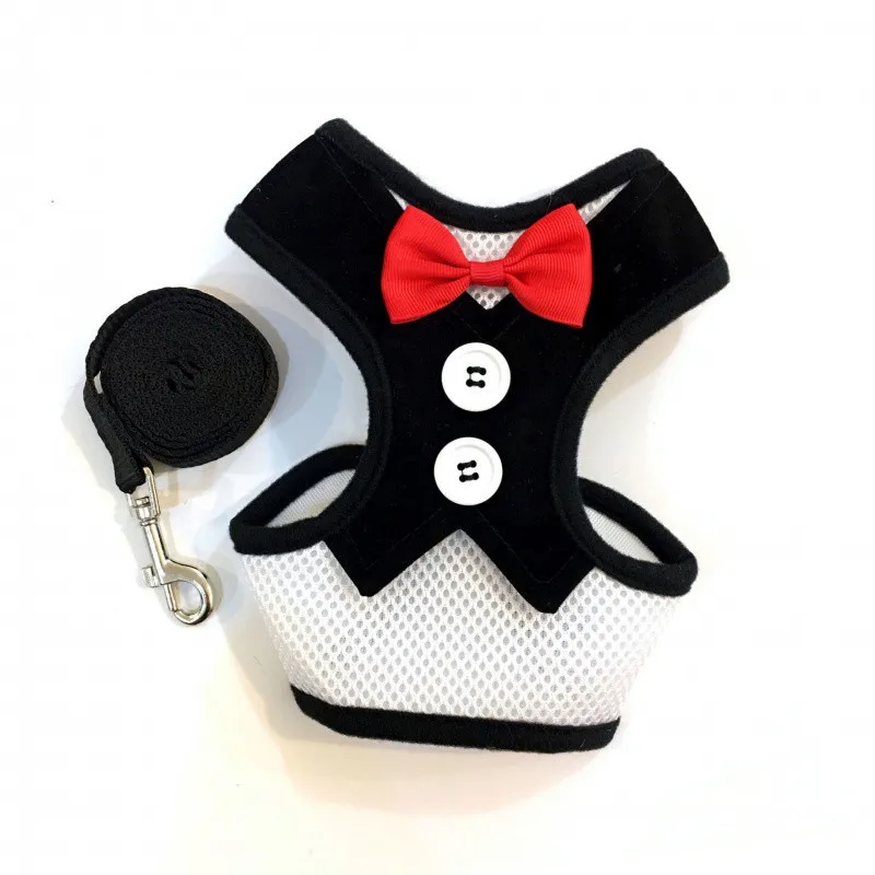 

Pet Vest Type Harness Dress Bow Tie Style Suitable For Medium To Small Cats And Dogs Cute Spring And Summer Walk Safely Tow Rope