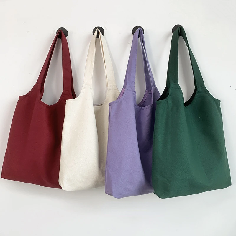 Fashion Ladies Canvas Bags Large Capacity Totes Shopping Bags Reusable Ladies Shoulder Bags Student Storage Bags Ladies Tote Bag