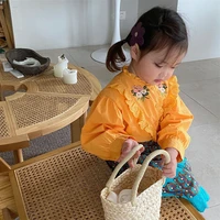 girls babys coat blouse jacket outwear 2022 yellow spring summer overcoat top party high quality childrens clothing