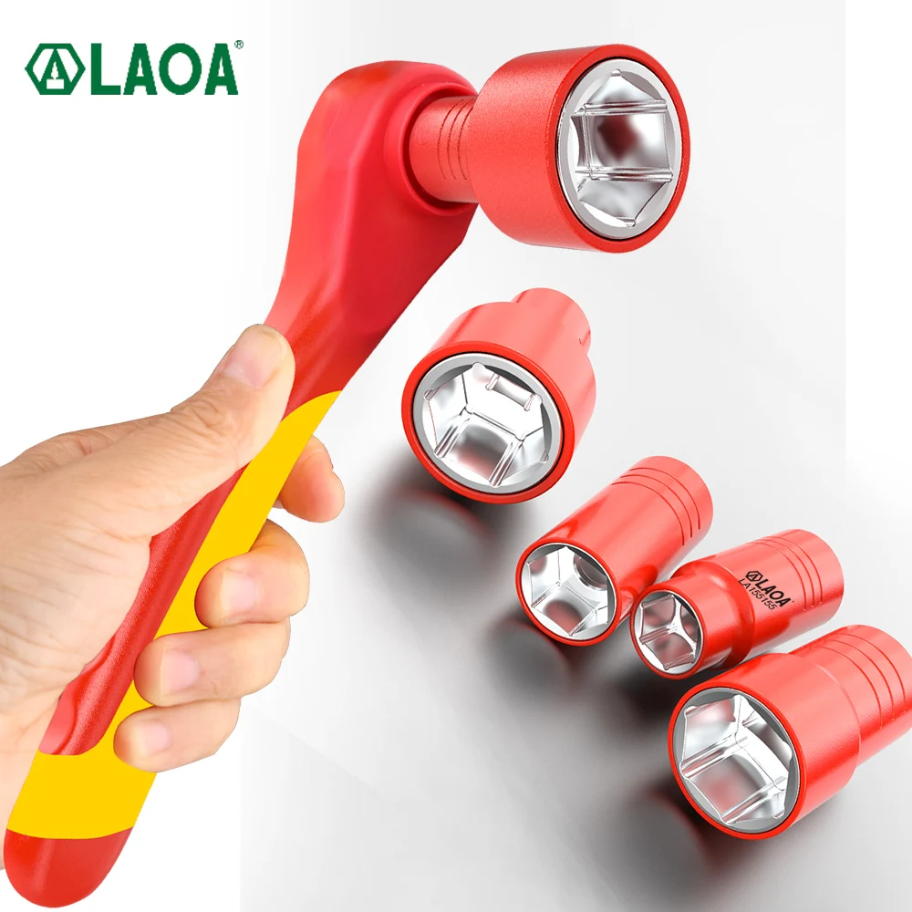 

LAOA Insulated Socket Wrench Car Repair Withstand Voltage 1000V Auto Repair Tool VDE High Insulation Socket Wrench