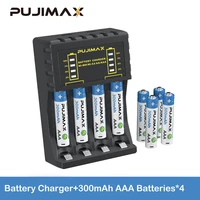 voxlink 4pcs ni mh1 2v 300mah aaa rechargeable battery with 4 slot battery charger for power tools cordless electric drill scale