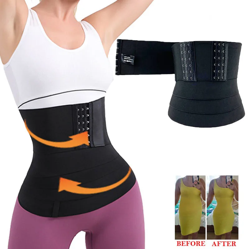 Women belt Shaper Snatched Bandage Wrap with Hook Firm Closure Loop Fitness Trainer Belt Belly Waist Fat Burner Recharge Machine