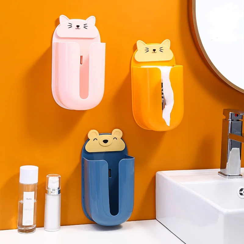 

Wall-mounted tissue storage box, no-punching, kitchen, bathroom, bathroom, non-marking wall-mounted tissue box