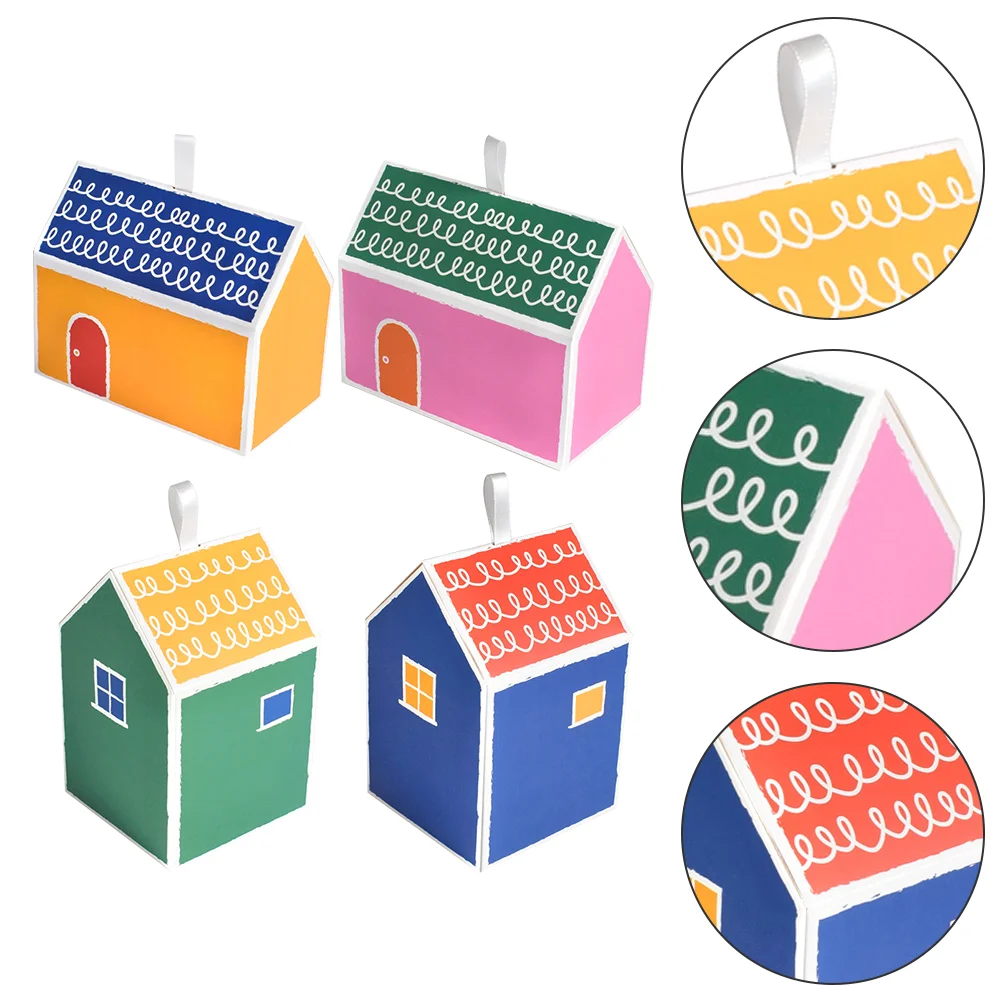 

Boxes Candy Cookiehandheld Containers Storage Biscuitpresent Function Box Multi Paper Shaped House Container Handle