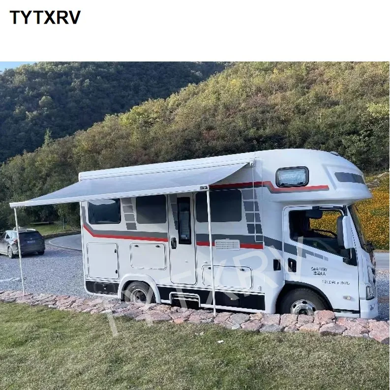 

TYTXRV High-strength Aluminum Alloy Frame Thickened Oxford Fabric Manual Control Sunshade Caravan RV Awnings