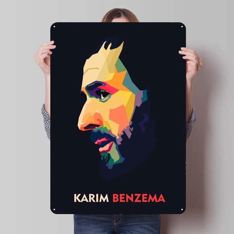 Karim Benzema Wpap Поп-арт Спортивный металлический плакат Вещи для декора комнаты