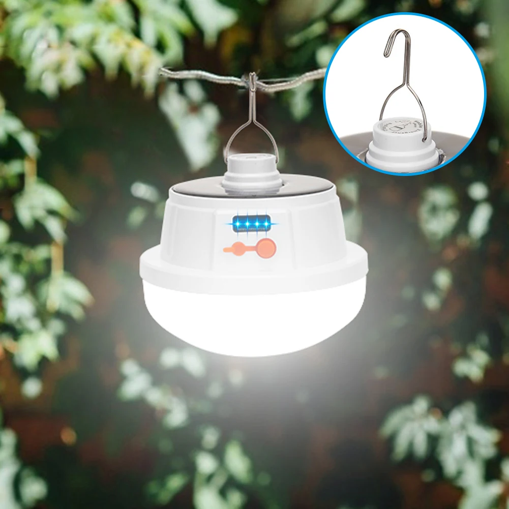 

Outdoor Emergency Light Bulbs Portable Solar USB Rechargeable Mobile LED Lamp Bulbs Hook Up Camping Lights Home Decor