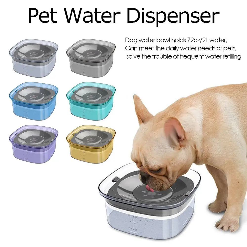 

Dog Water Bowl, Large Capacity Spill Proof Dog Bowl, Anti-Choking No Spill Water Bowl with Slow Water Feeder