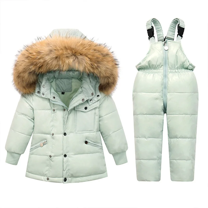 baby children's down jacket set men's and girls' baby 1-6-year-old European and American winter clothes two-piece set