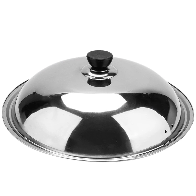 

Cooking Wok Pan Lid Stainless Steel Universal Pan Cover Visible Replaced Lid Frying Wok Pot Good Quality Semicircle 34Cm