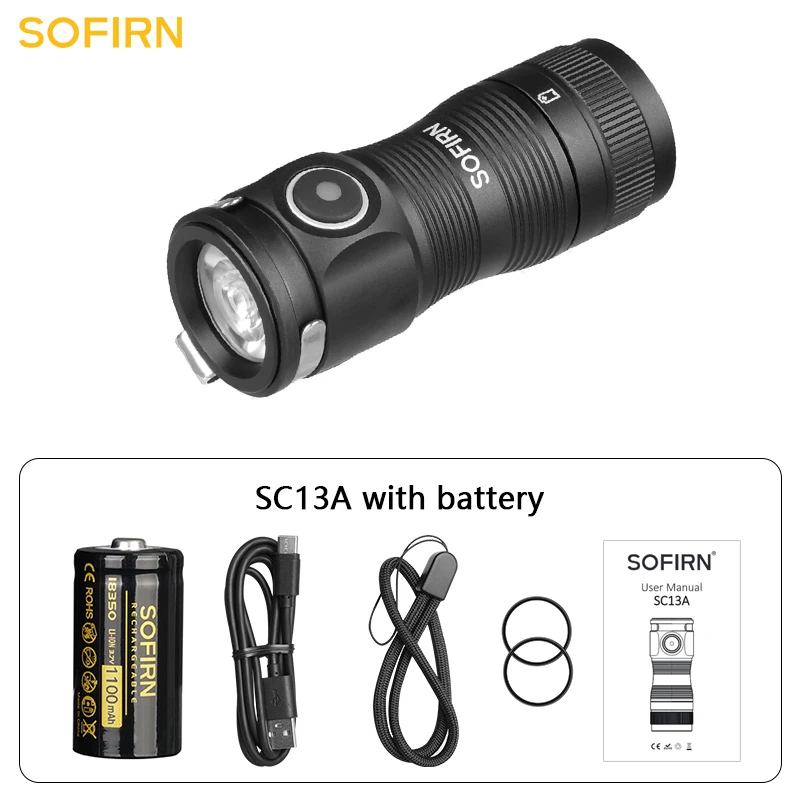 

Sofirn SC13A черный фонарик 1300 люмен