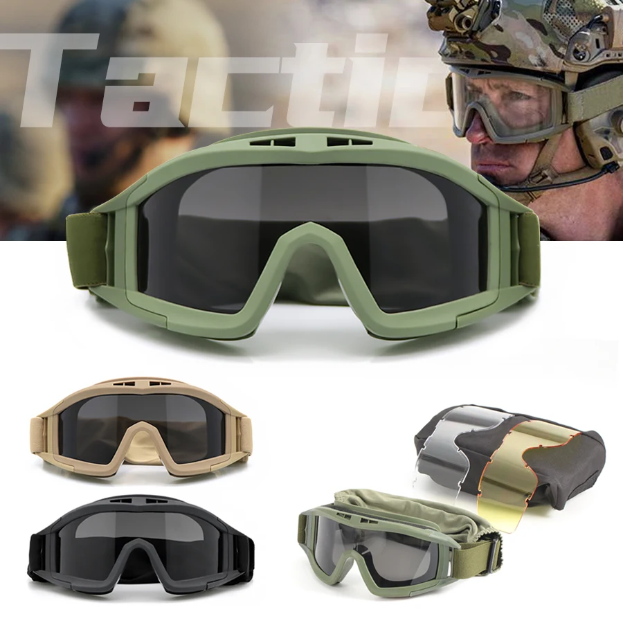 

Спортивные очки для стрельбы на открытом воздухе мужские взрывозащищенные шлемы очки пуленепробиваемые военные тактические очки военные игры UV400
