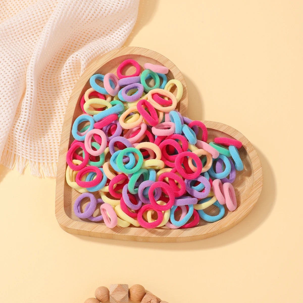 100 шт./компл. эластичные резинки для волос аксессуары девочек мини-красочная