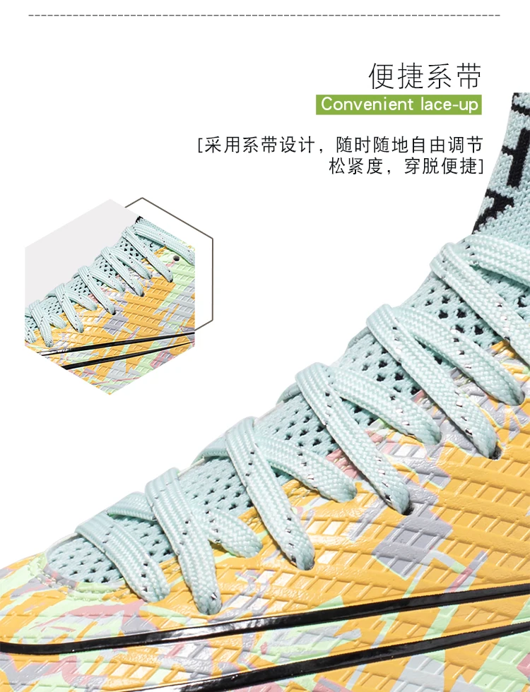 High Ankle Men Soccer Shoes Anti-Slip TF/FG Football Boots Professional Kids Training Footwear Outdoor Grass Cleats Sneakers