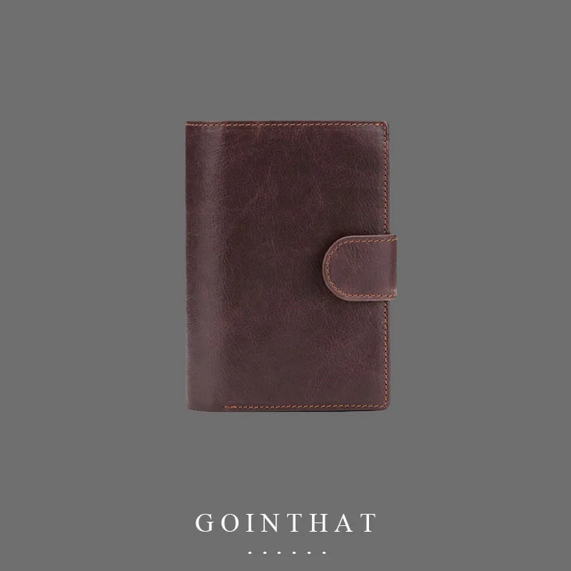 

Men's Short Wallet Top Genuine Leather High Quality Fashion Business Luxury Handmade Card Holders Coin Pocket Purse Gift Box