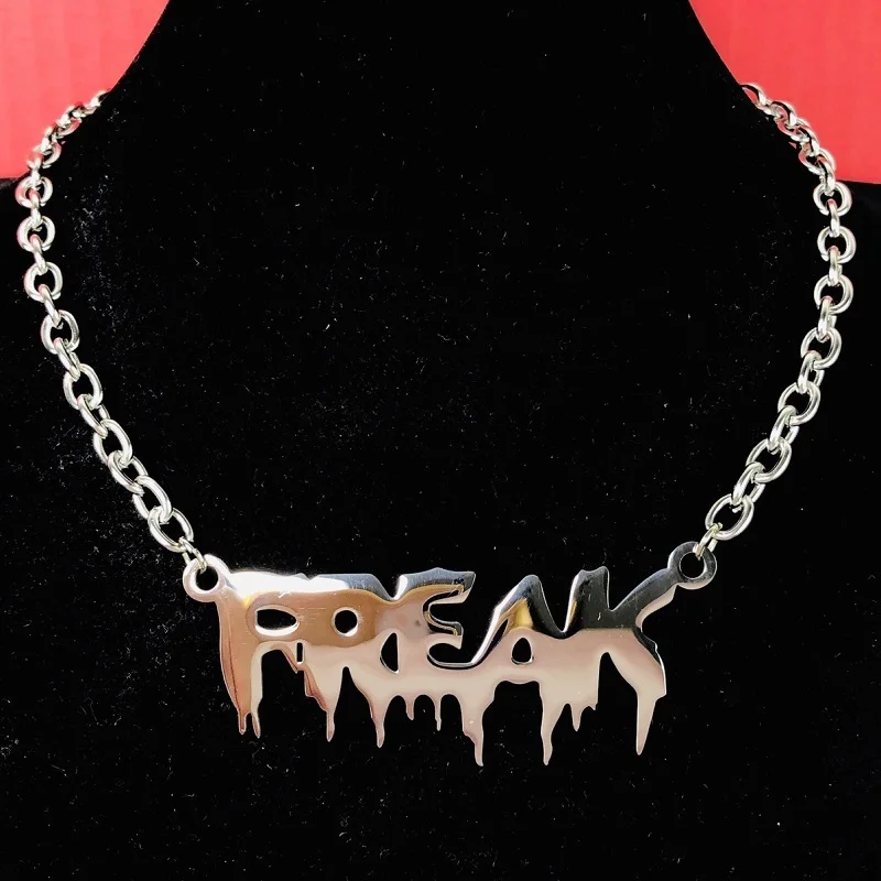 

Modern Dark Alphabet Necklace Retro Earth Cool Girl Jumping Clavicle Chain Men's Women's Trend Jewelry Hip-Hop Punk Necklace