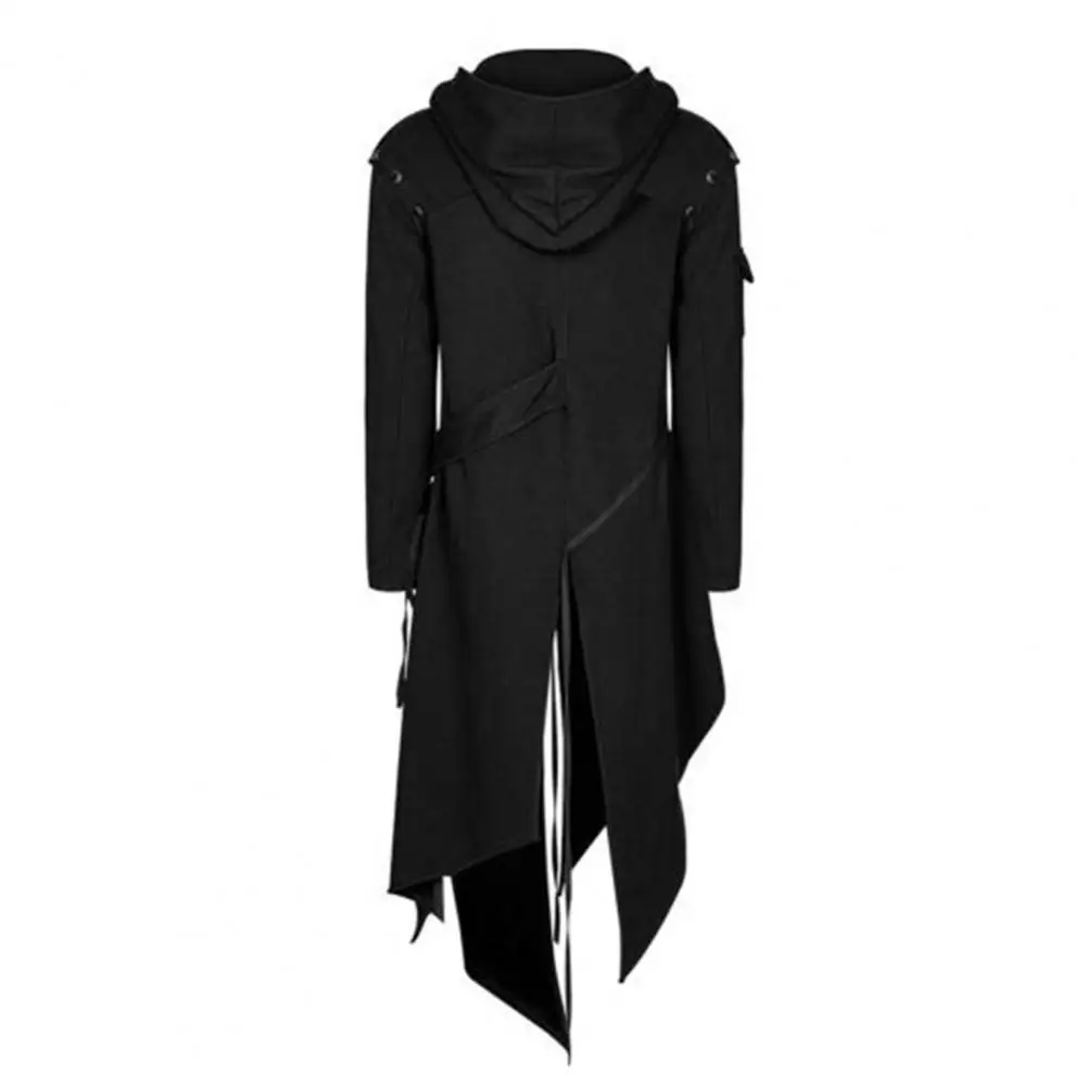 

Warm Stylish Strappy Hood Overcoat Cozy Men Overcoat Hooded Cosplay Costume
