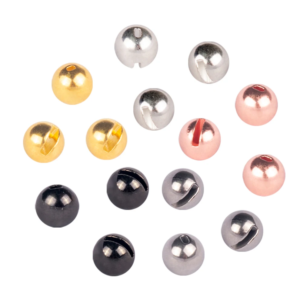 Elite TG 100pcs/5 Colors 3.8-6.4mm Tungsten Slotted Beads Fly Tying Material Fly Fishing Tungsten Beads,Alloy Fly Tying Material