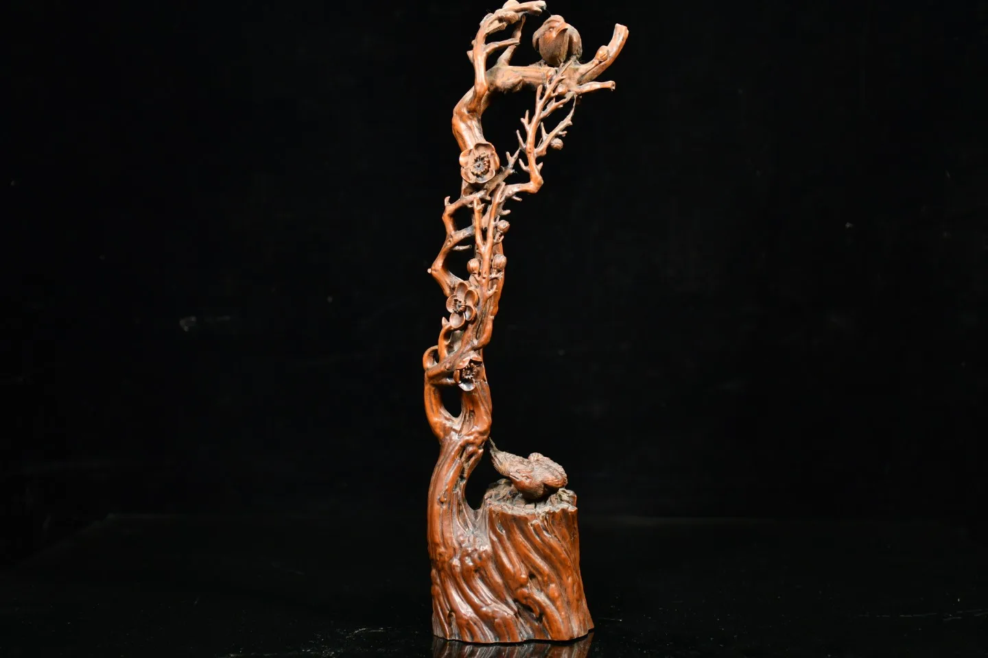 

13"Tibet Temple Collection Boxwood magpie tip of brow plum tree happy event at home Gather fortune office ornament Town house