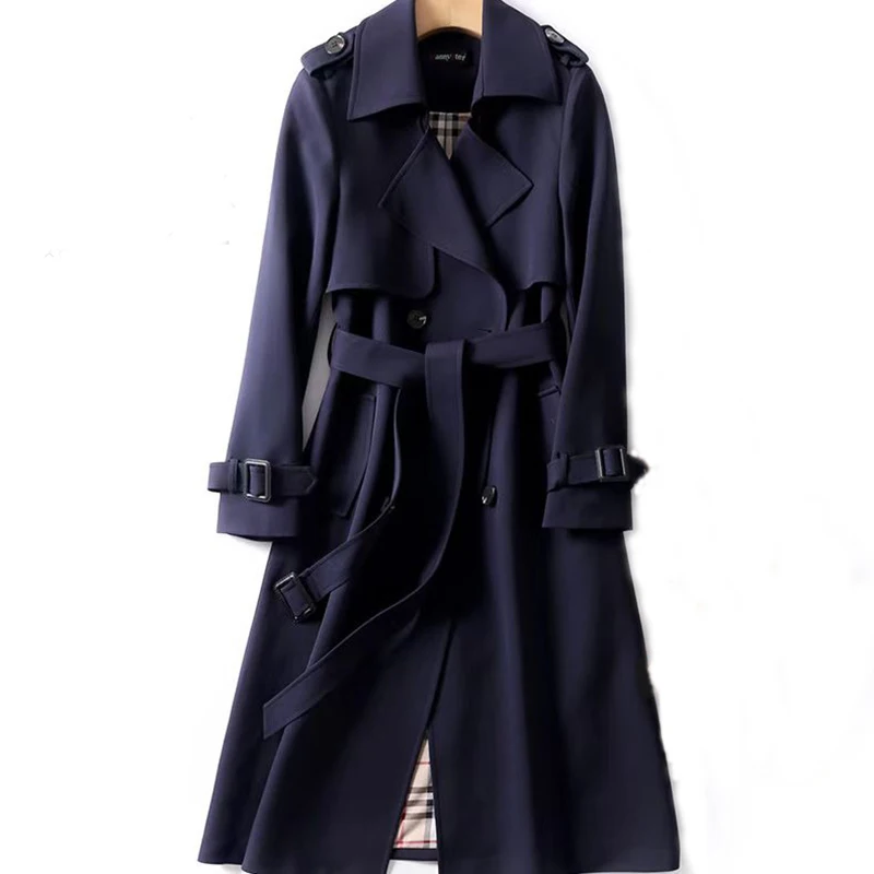 Весенний женский длинный тренчкот Элегантная Модная уличная одежда в Корейском