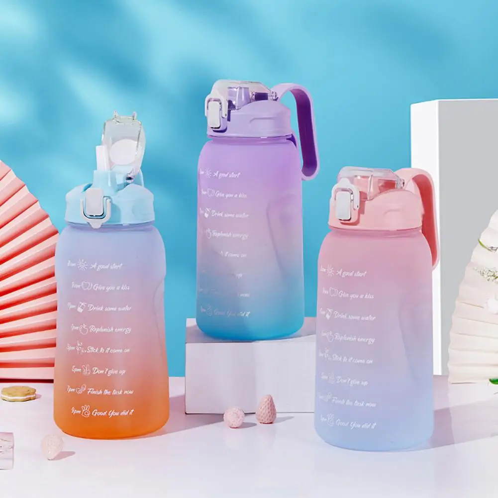 

Water Bottle Lovely Large Capacity Portable Outdoor Sports Water Drinking Straw Bottle Daily Use