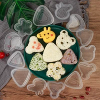 8pcs sushi mold sets childrens bento triangle onigiri mold multiple cute shapes for kitchen gadgets pastry presser tools new