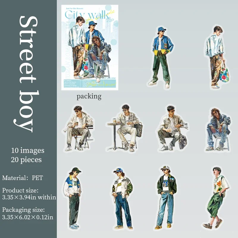 

JANWU City Walk Series наклейки для скрапбукинга