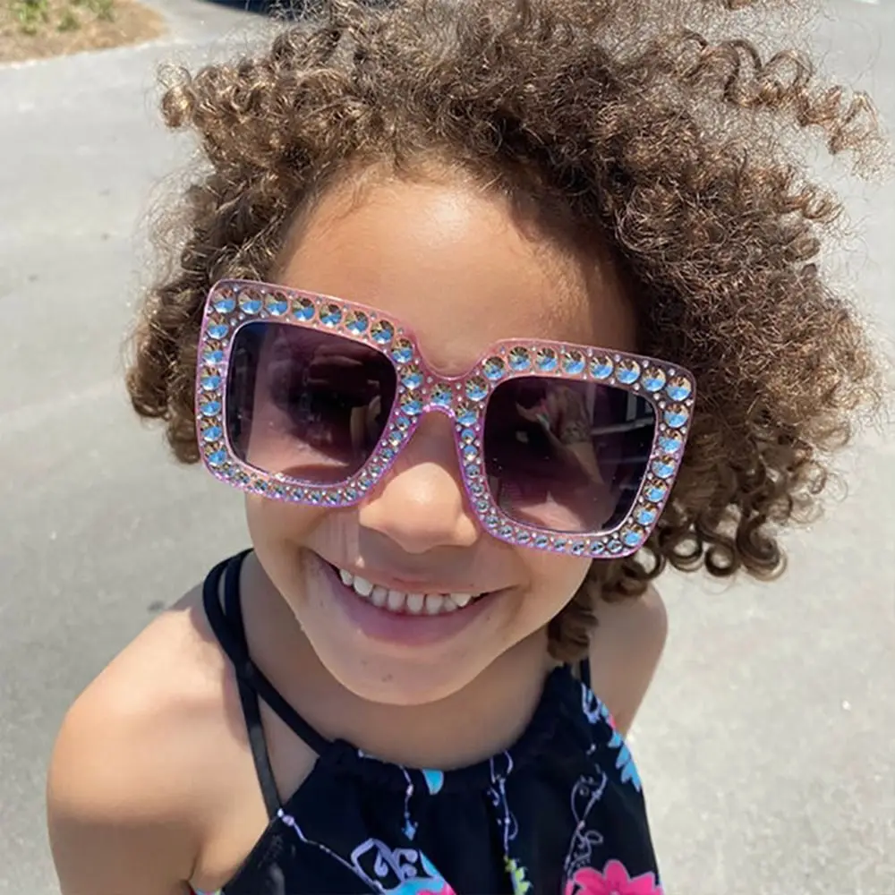 

Детские солнцезащитные очки с алмазным кристаллом, милые блестящие очки для девочек, оттенки для пляжа/путешествий/Искусственные очки