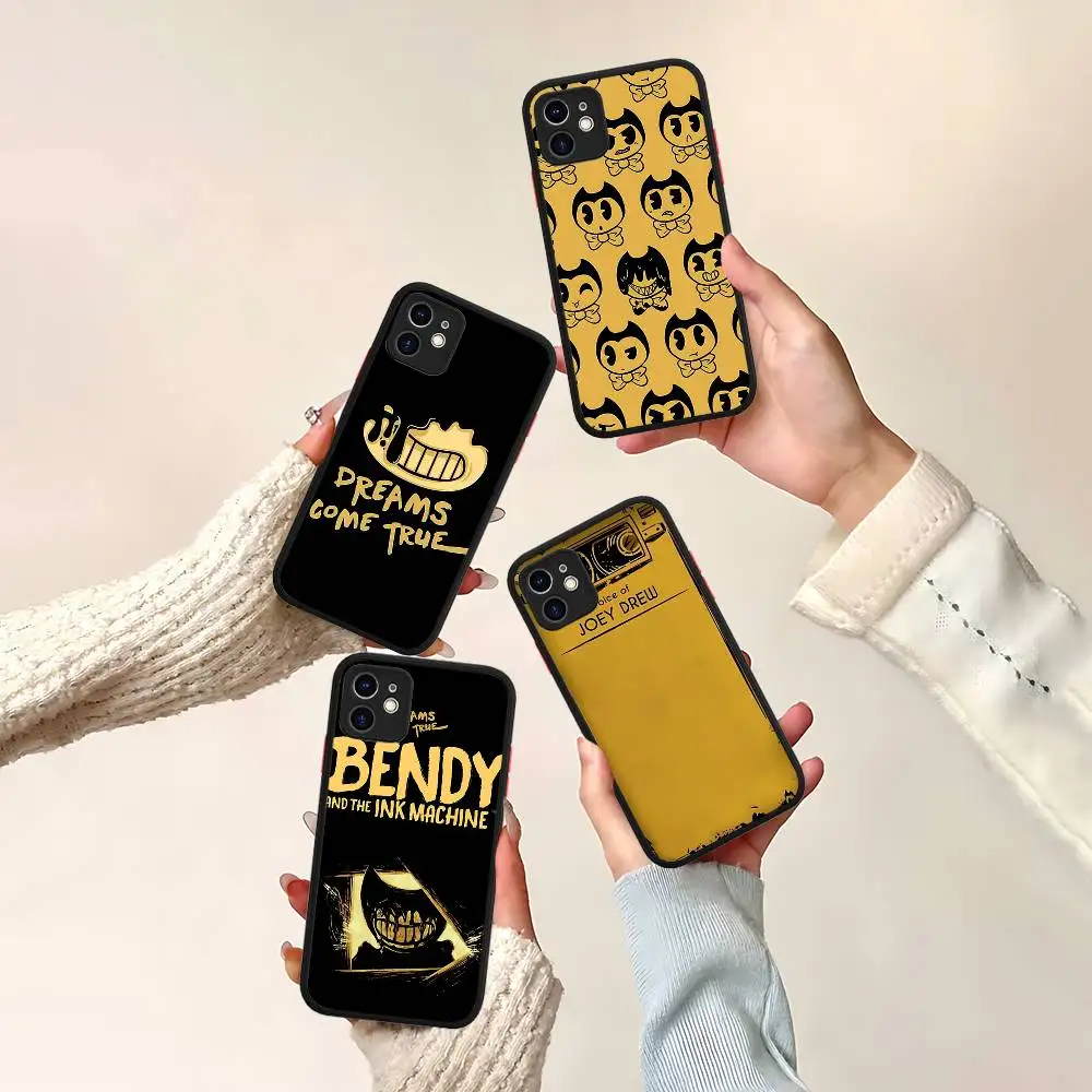 Фото Классический чехол B-Bendy And The I-Ink M-Machine для iPhone 16 15 14 Plus 13 12 11 Pro Max X XS MAX, полупрозрачный матовый, ударопрочный №3