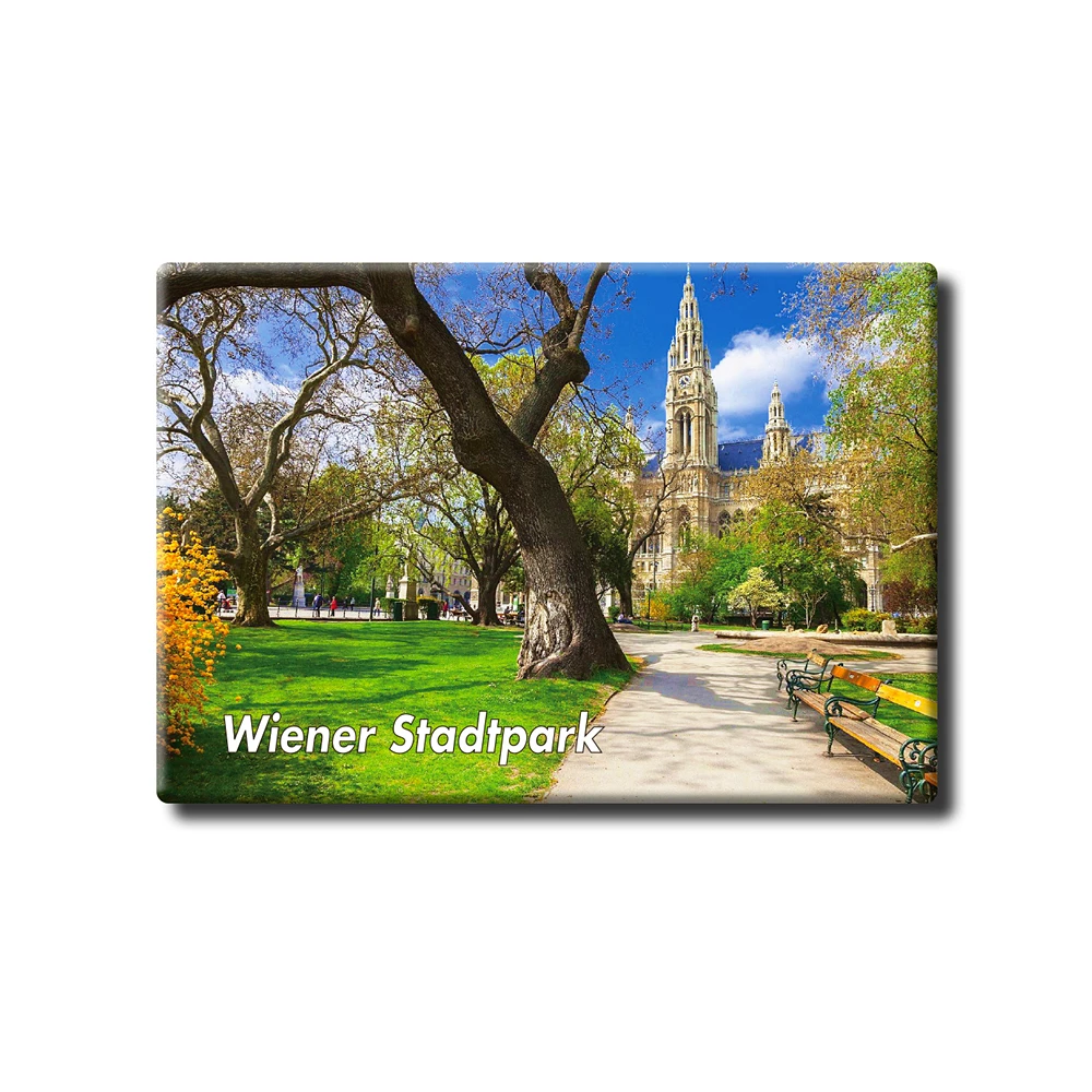 

Austria Vienna "City Park" Tourist Souvenir Tinplate Magnetic Refrigerator Sticker Rigid Creative Home Decoration 27214
